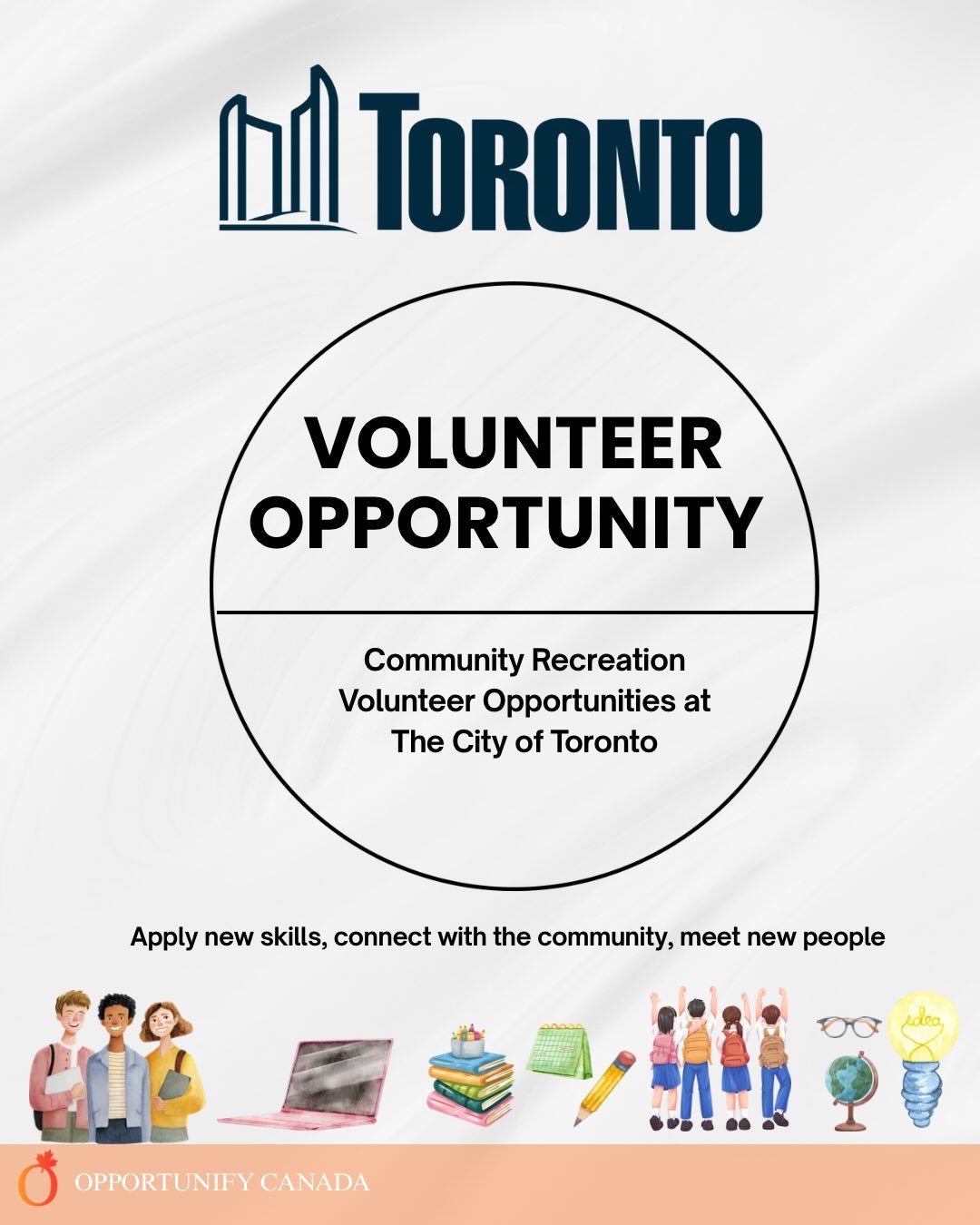 Our Instagram post about Volunteer with the City of Toronto's Community Recreation Programs