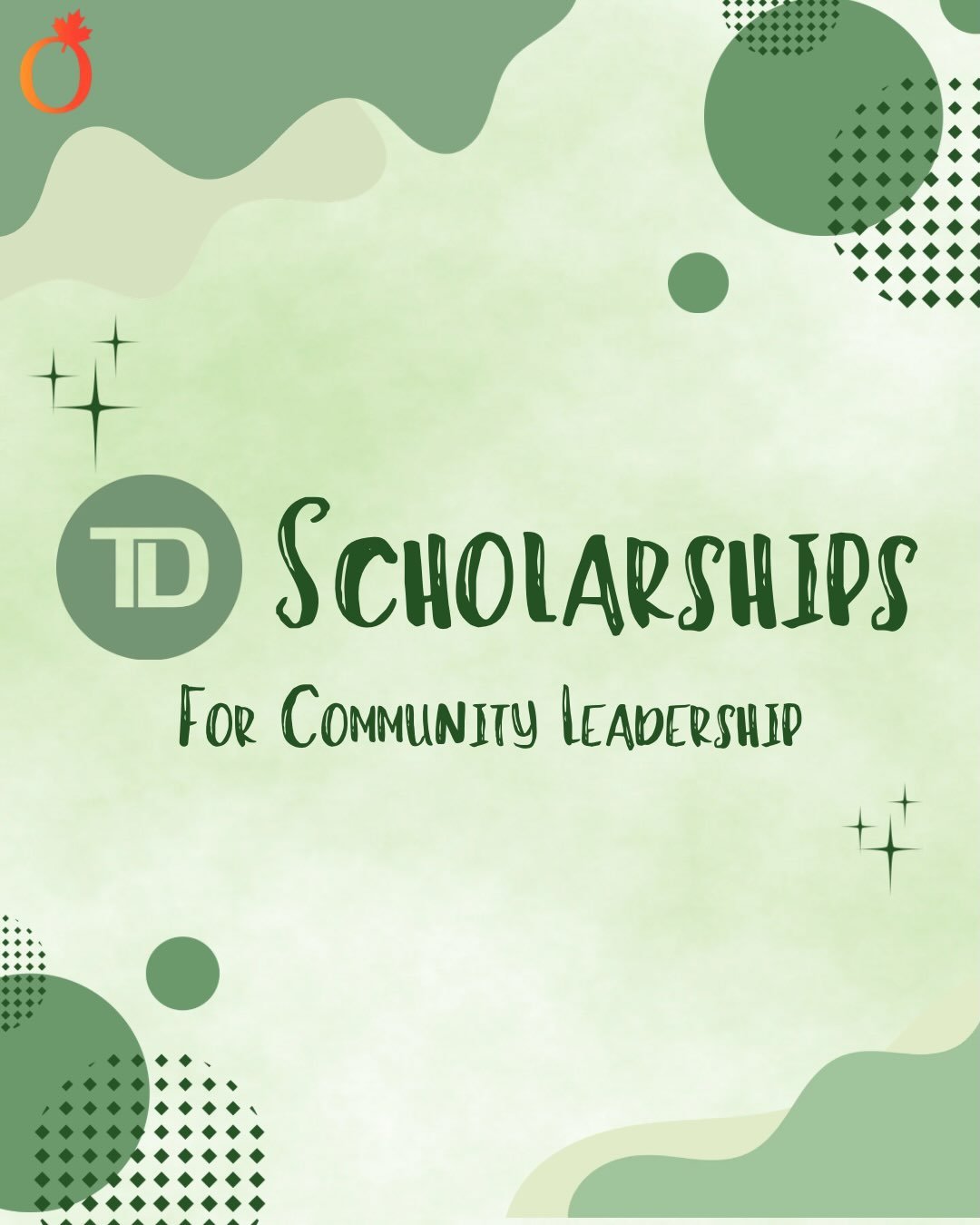 Our Instagram post about TD Scholarships for Community Leadership (Program Ended)