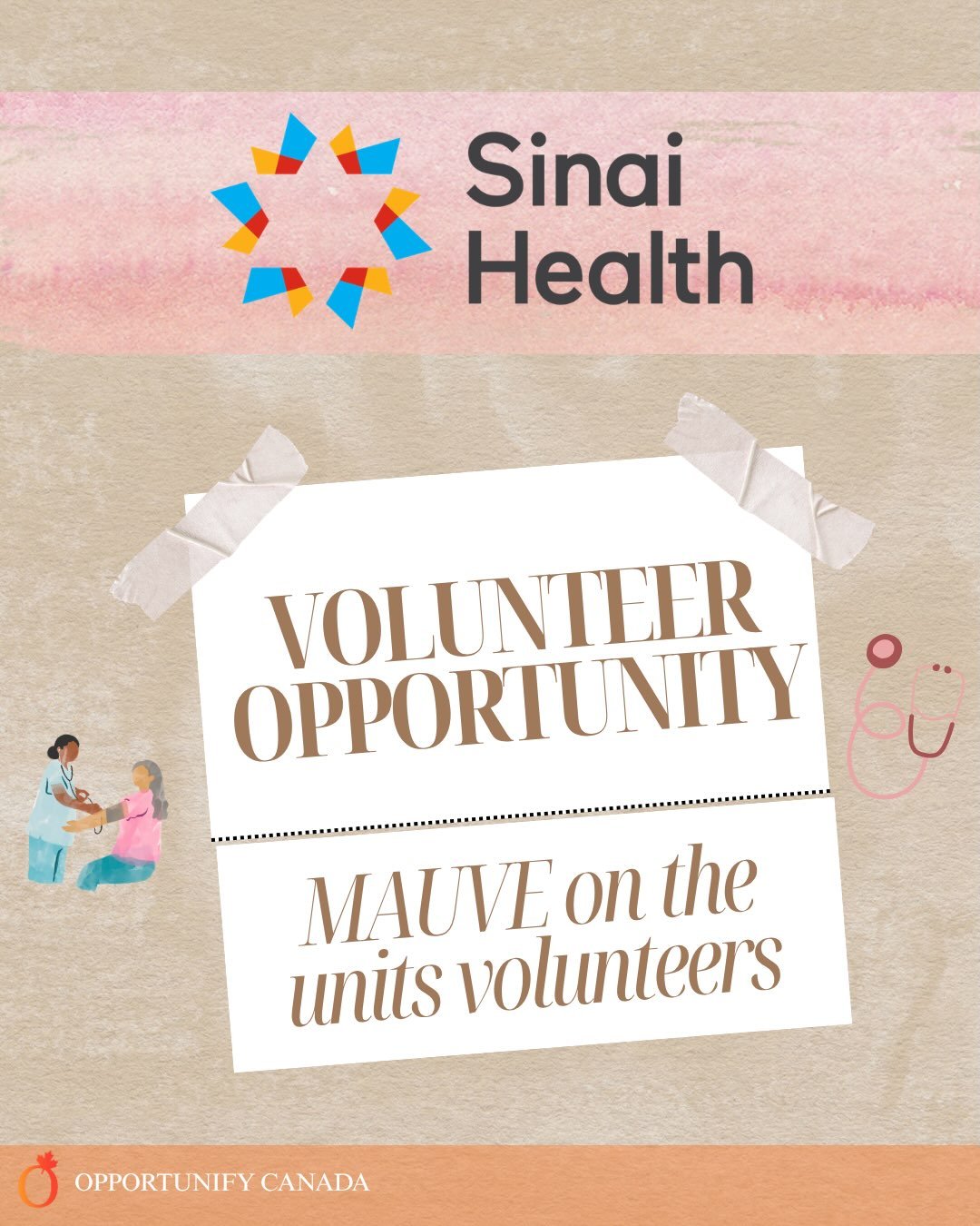 Our Instagram post about Sinai Health MAUVE Volunteers on the Units